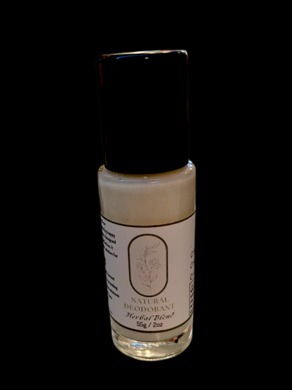 Liquid Roll-on Deodorant in refillable glass bottle