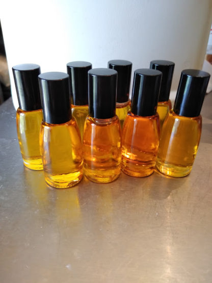 Roll-on essential oil blends.